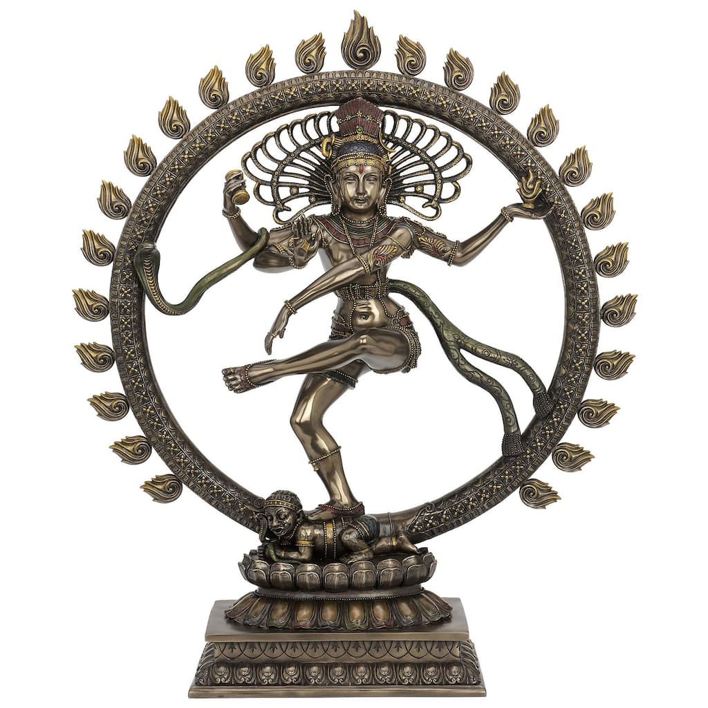 Veronese Design 26.38" H SHIVA - THE LORD OF THE DANCE (MBZ+COLOR) Cold Cast Bronze