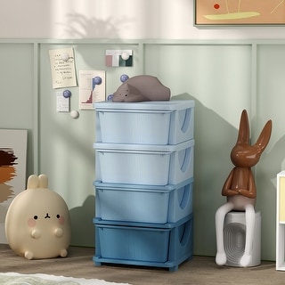 Plastic 4 Drawer Chest Toy Organizer ,Kids Storage