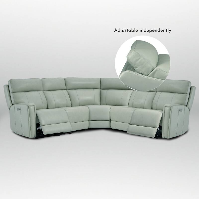 104" W 3-Color Genuine Leather Power Reclining sectional sofa With Zero Gravity, USB&USB-C Ports, 2 Stationary Armlesschairs