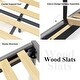 preview thumbnail 2 of 6, Twin Size Platform Bed Frame with Upholstered Headboard, Durable Metal and Wood Construction