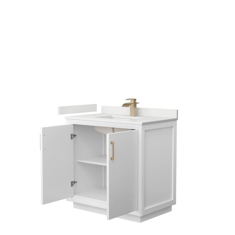 Strada 36-inch Single Vanity, Quartz Top