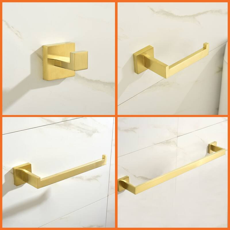5 Piece Bathroom Hardware Set Wall Mount Bathroom Towel Holder Bar Set Bathroom Fixtures 304 Stainless Steel Bath Accessories