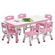 preview thumbnail 16 of 17, Height Adjustable Kids Table and 6 Chairs Set with Storage Box