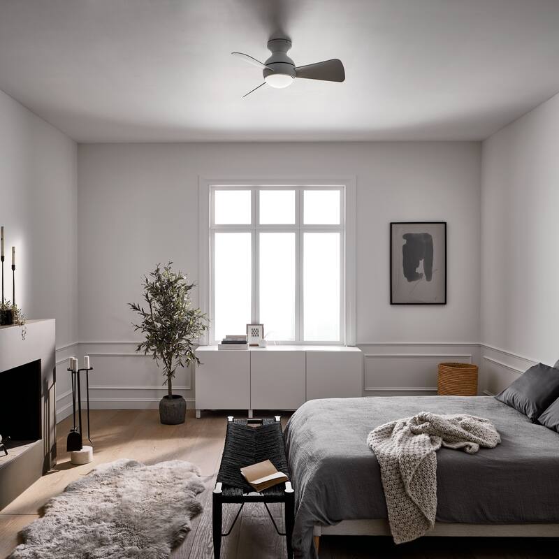 Kichler Lighting Sola Collection 34-inch Matte White LED Ceiling Fan