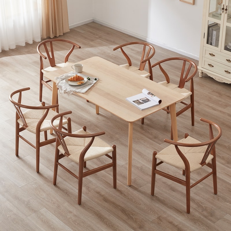 Wood Dining Room Chairs Mid Century Modern Wooden for Your Beach House, Fully Assembled, Set of2