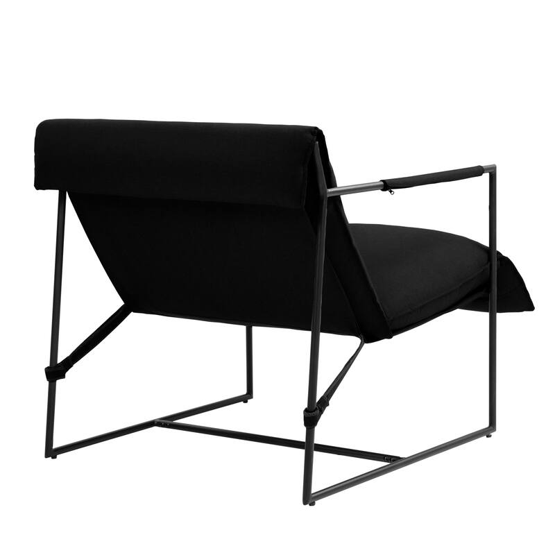 Fabric Accent Chair Metal Framed Sling Armchair Set of 2