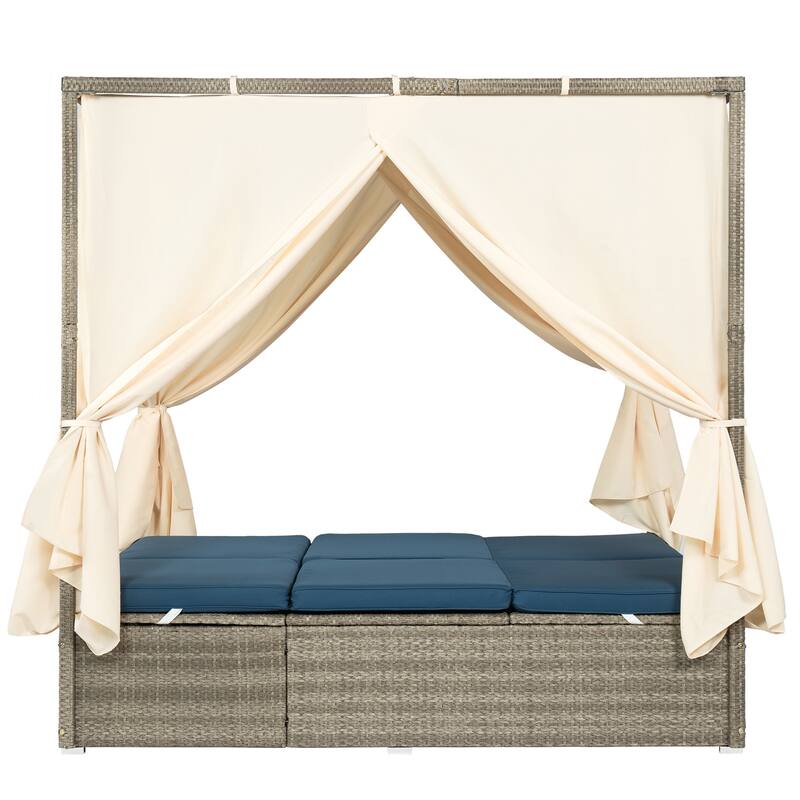 Adjustable Sun Bed With Curtain,High Comfort