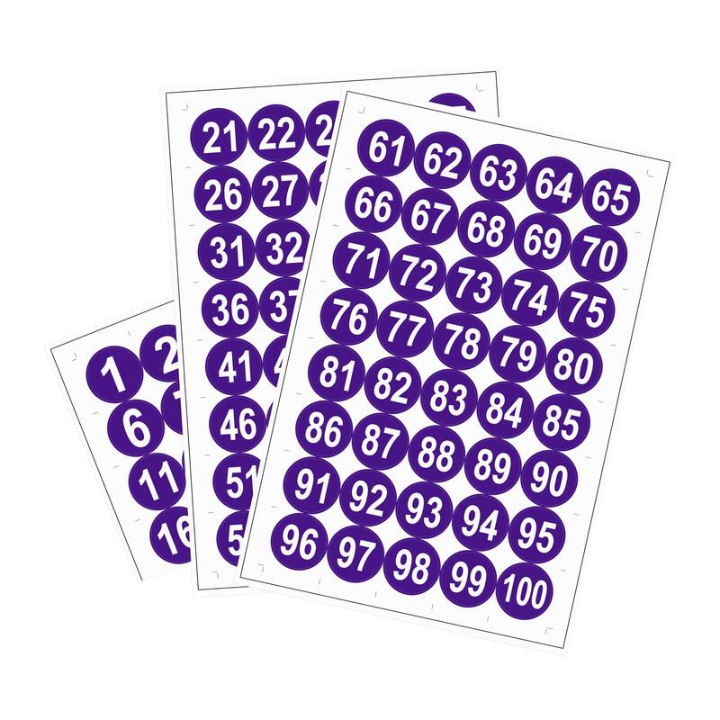 Round Number Sticker, Self Adhesive PVC Labels Waterproof