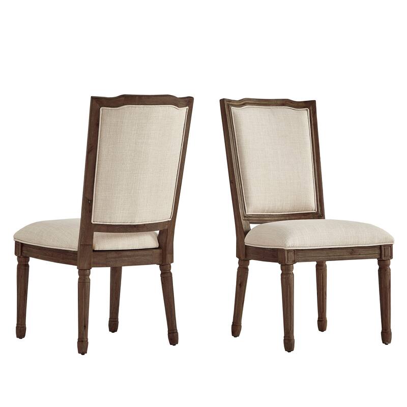 Deana Ornate Linen Dining Chairs (Set of 2) by iNSPIRE Q Artisan