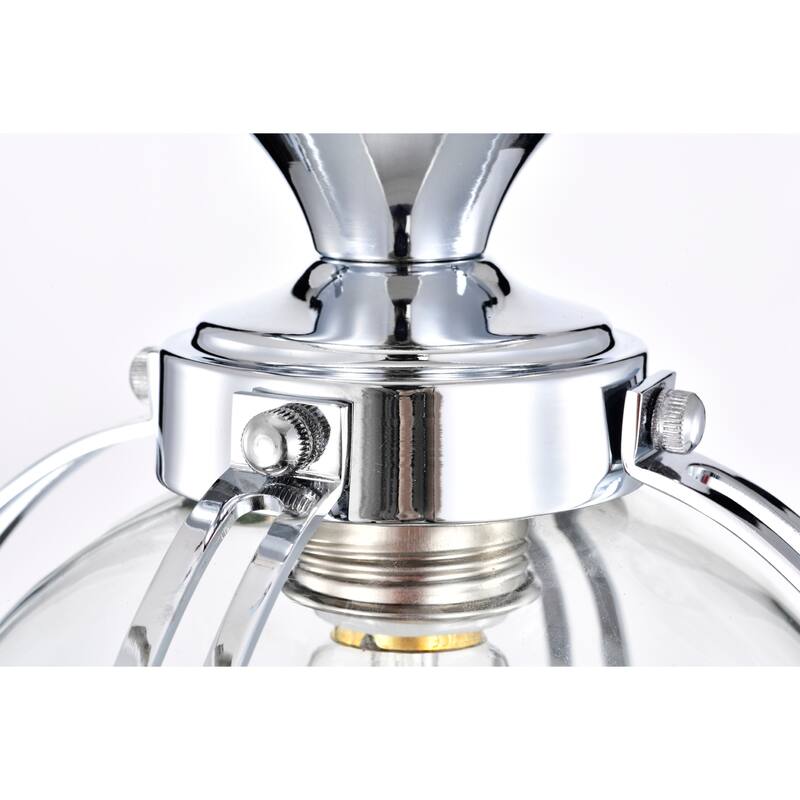 Concordia Semi Flush Mount Ceiling Light Brass Gold and Clear Glass Finish 1-Light - N/A