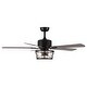 preview thumbnail 7 of 11, 52" Black 2-Light Seeded Glass Ceiling Fan with Light Kit and Remote