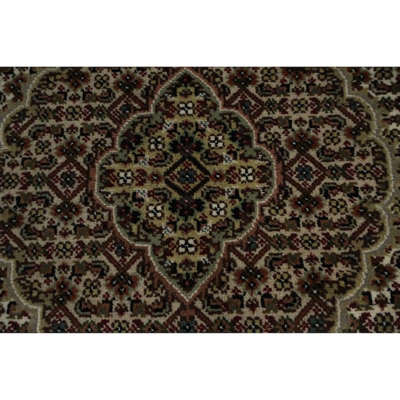 Hand Knotted Oriental 100% Wool Carpet Traditional Floral Beige & Ivories Tabriz-Mahi Area Rug - 6' 0'' X 3' 11''