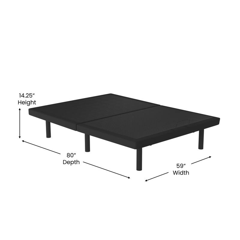 Anti-skid Upholstered Adjustable Bed Base with Wireless Remote