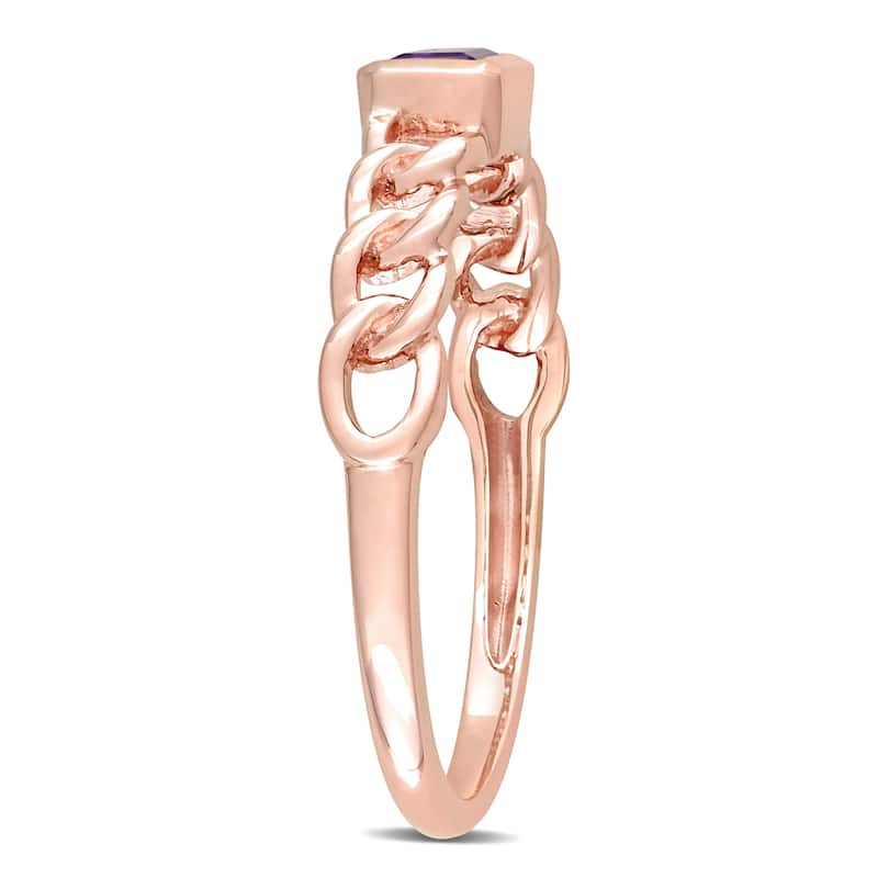 Miadora 1/3 CT TGW Amethyst-Africa Fashion Ring 14k Pink Gold