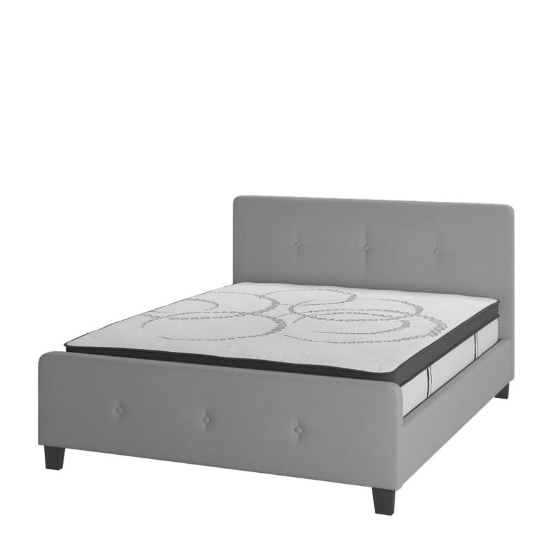 Tufted Platform Bed with 10 Inch Pocket Spring Mattress