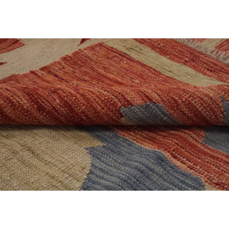 Hand Woven Oriental 100% Wool Carpet Southwestern Modern Multi-Colored Kilim Area Rug - 11' 9'' X 9' 4''