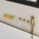 preview thumbnail 19 of 28, Waterfall Tub Faucet with Rough-in Valve,Wall Mounted Tub Spout with Handheld Shower