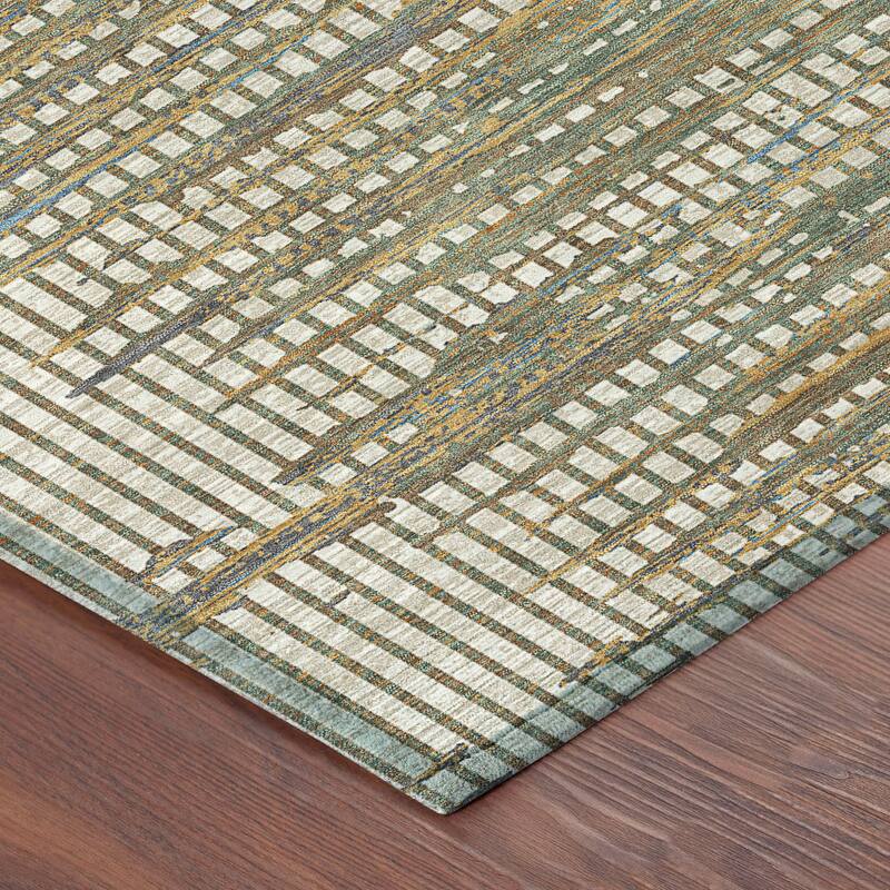 Machine Washable Indoor/ Outdoor Casual Keystone Chantille Rug