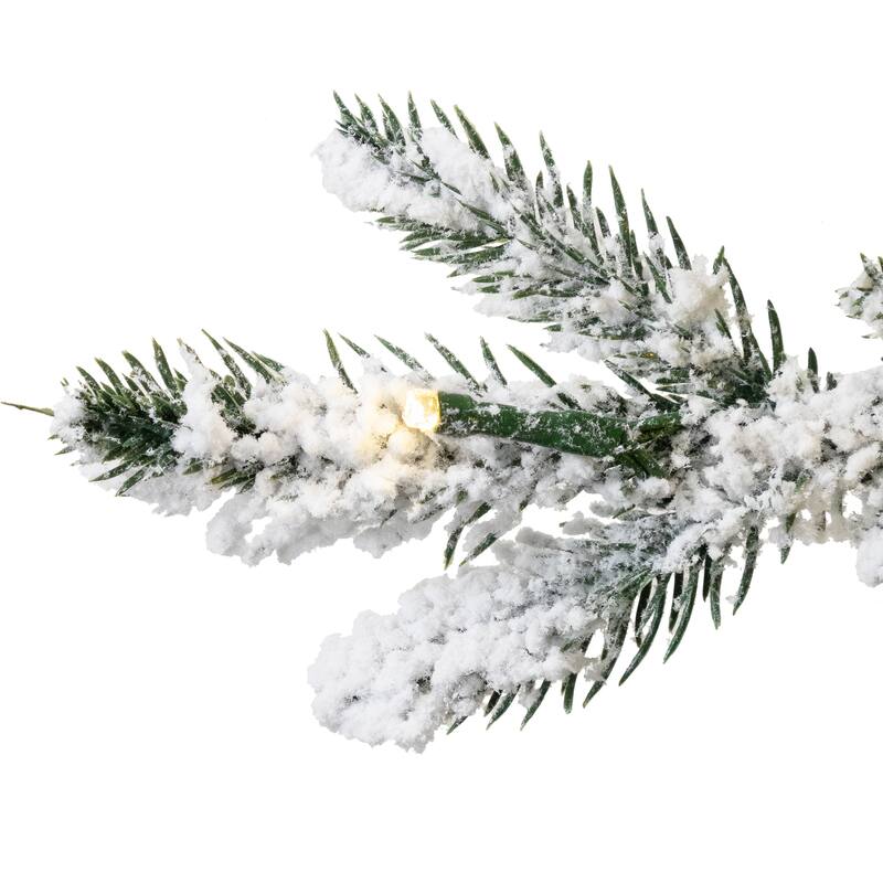 Real Touch™ Elite Pre-Lit Flocked Yukon Pine IPT Artificial Christmas Tree - 9' Dual Color LED - 9 Foot