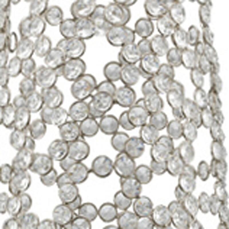 HomeRoots 40" Silver Oval Crystal Glass Floor Vase With Faux Crystals