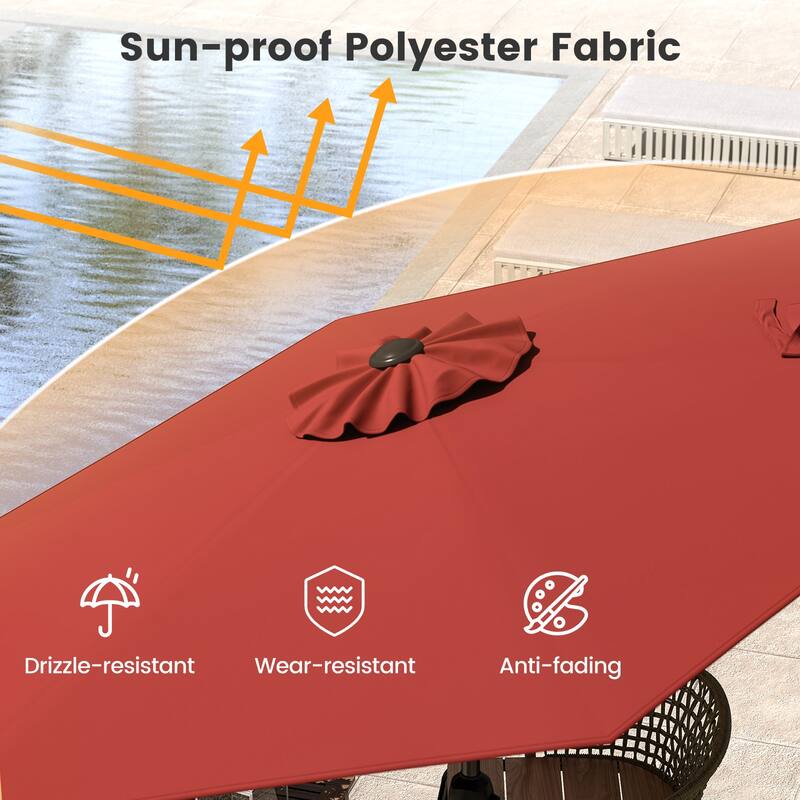 Gymax 7.5 ft Patio Umbrella Outdoor Heavy Duty Market Umbrella w/ Push