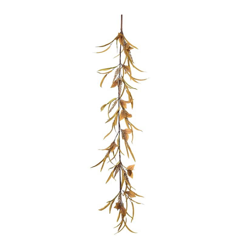 Transpac Artificial 62.99 in. Brown Harvest Rustic Stalks Garland