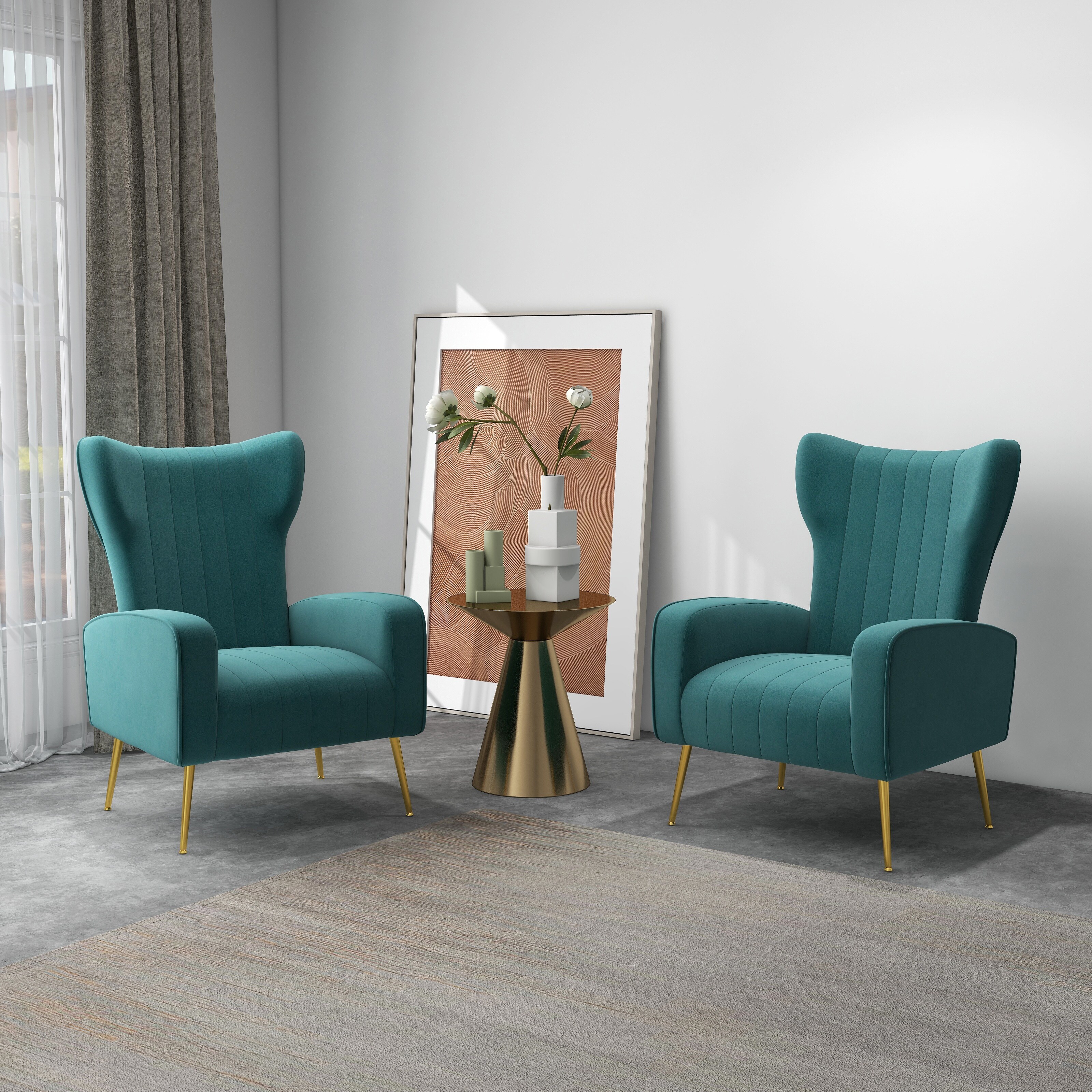 Grey and sales teal accent chair