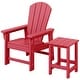 preview thumbnail 44 of 193, Laguna Kids Outdoor Poly Adirondack Chair With Side Table 2-Piece Set Red