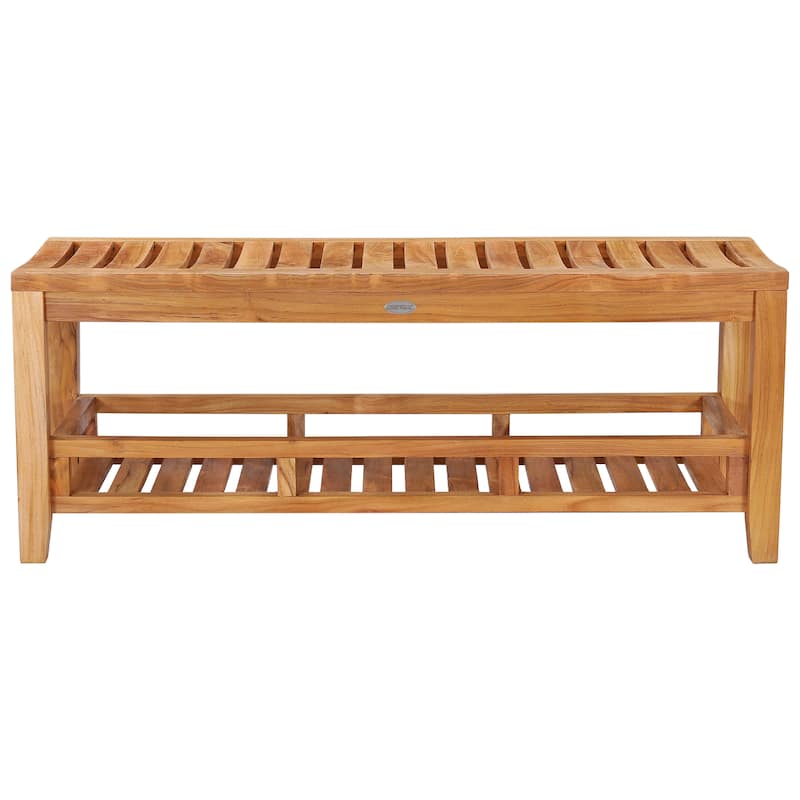 Chic Teak Bahama Teak Wood Shower Stool / Patio Bench, 47 inch