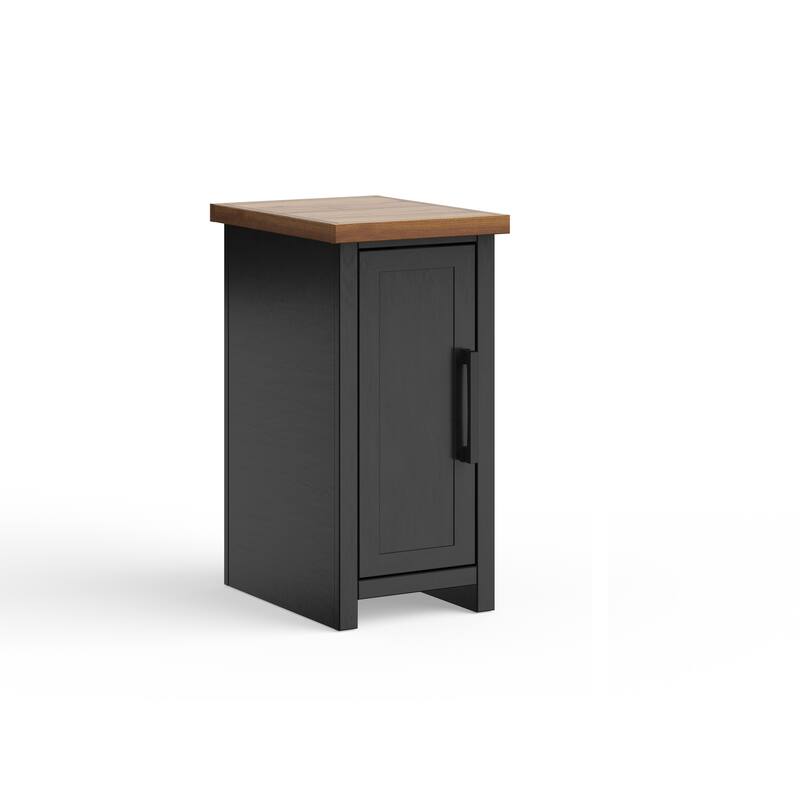 Bridgevine Home Modern Farmhouse 14 inch Chairside Table, No Assembly Required, Two-Tone Finish
