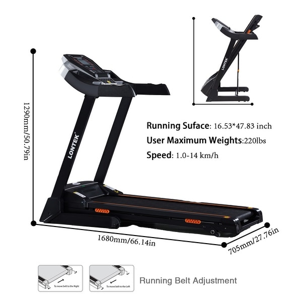 TiramisuBest Folding Treadmill with Incline Calories Monitor