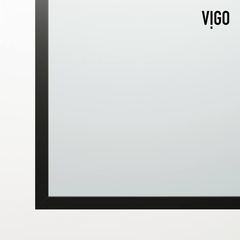 VIGO Ventana 34" W x 62" H Framed Fixed Tub Screen in Matte Black