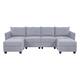 Option 4 Seater Sectional  with 2 Ottoman,Gray