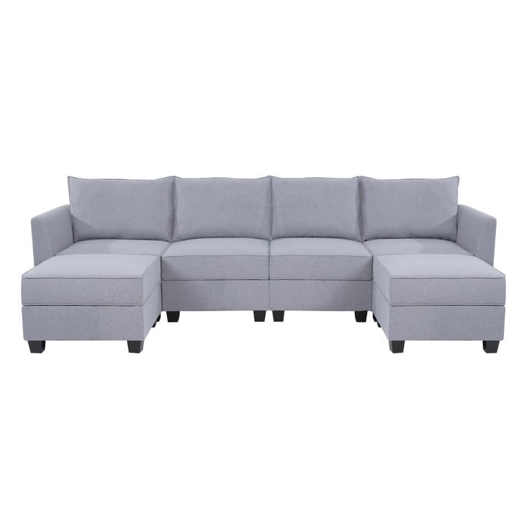 Modular Convertible U-Shaped Sectional Sofa with Reversible Chaise, Oversized Couch