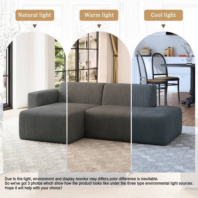 Oversized Corduroy Modular Sectional Fabric Sofa