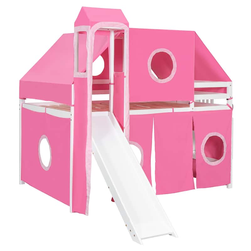 Loft Bed with Tent and Tower