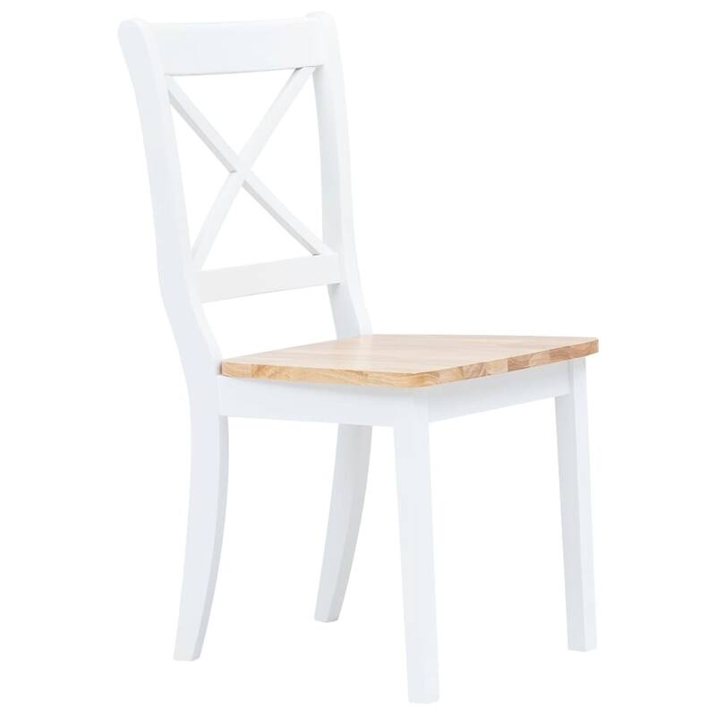 vidaXL 2/4x Dining Chairs Solid Wood Rubber Dining Room Chair Multi Colors - 17.9" x 20.5" x 35.4"