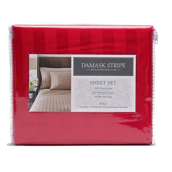 Charter Club Damask Stripe Sheet Set 4 Piece Bed Bath Beyond 15360870