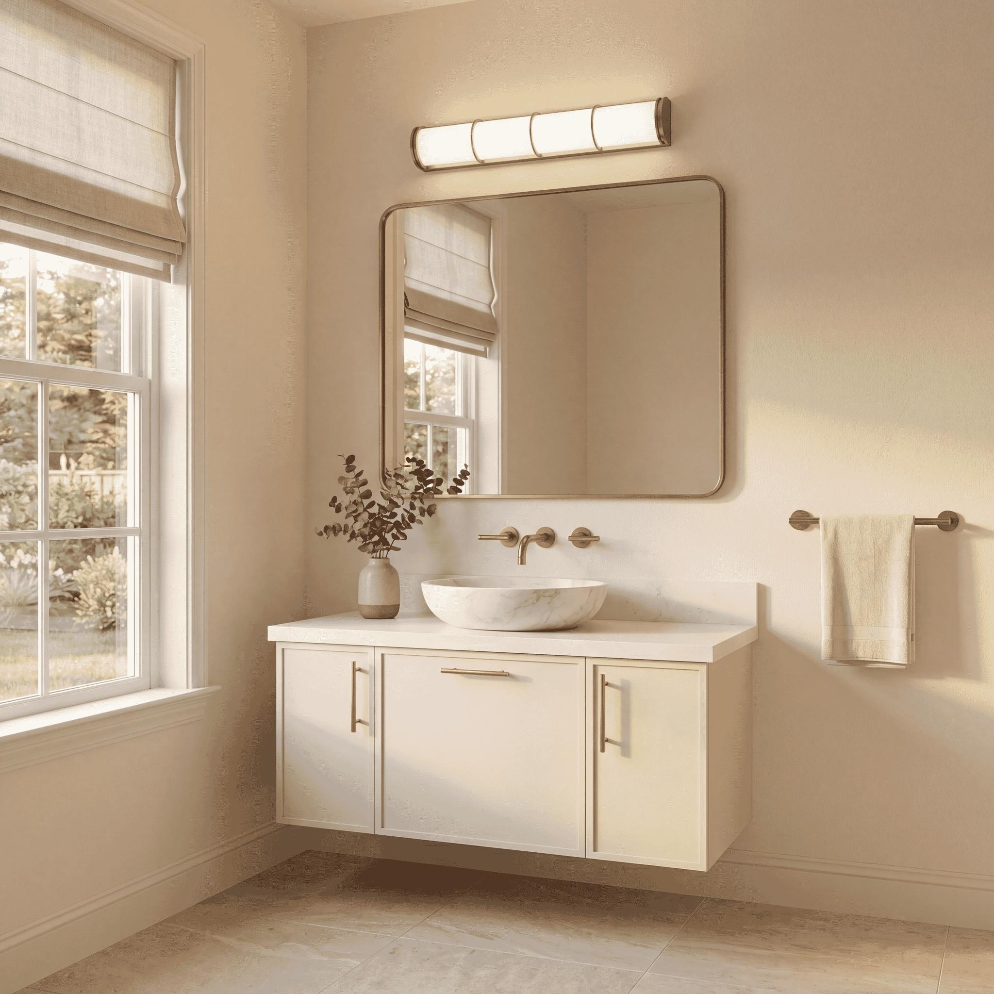 Harper LED Bathroom Vanity Light in Warm Brass
