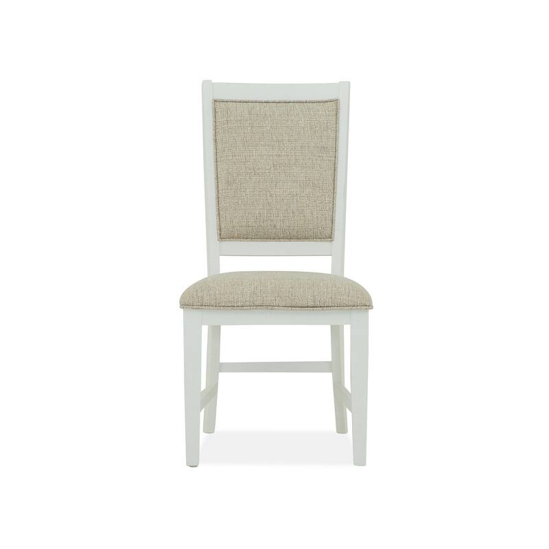 Magnussen Home Heron Cove Chalk White And Dovetail Grey Upholstered Side Chair Two Pack - 19.75''W x 24''D x 39.75''H