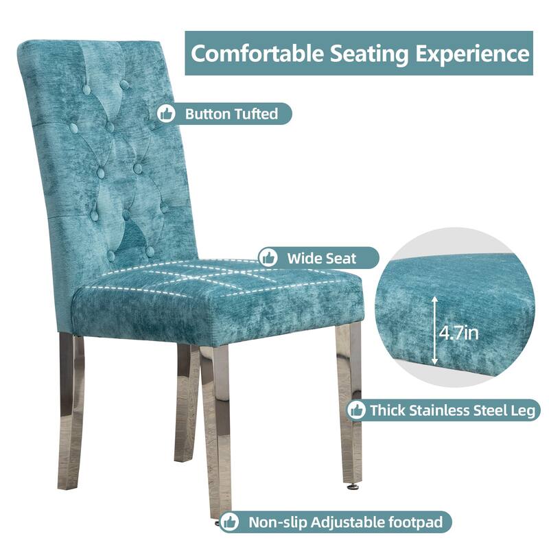 Modern Velvet Upholstery Dining Chair for Kitchen (Set of 2)
