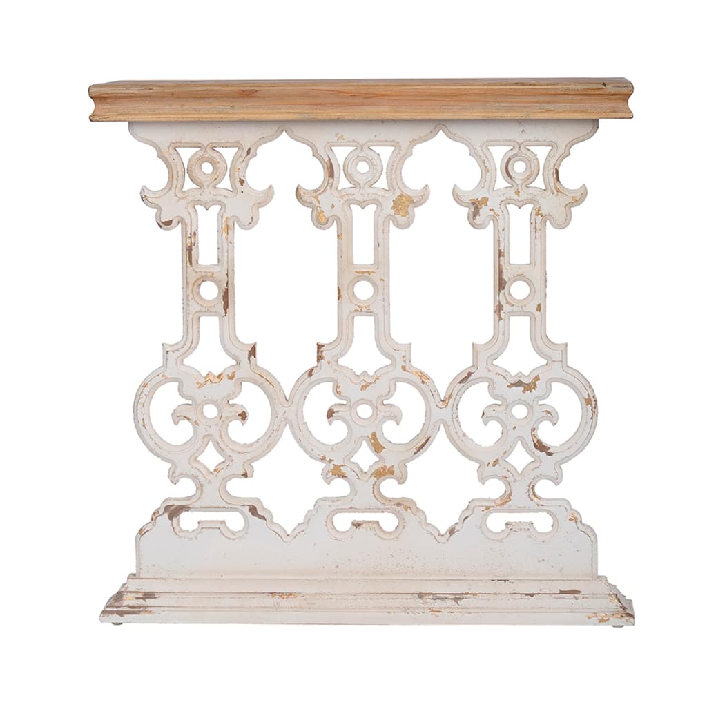 Weathered Vintage Rectangular Console Table - 32.25" - White and Brown