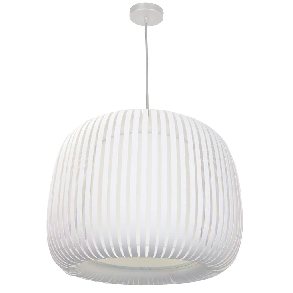 1 Light Pendant Slit Shade Linda White White