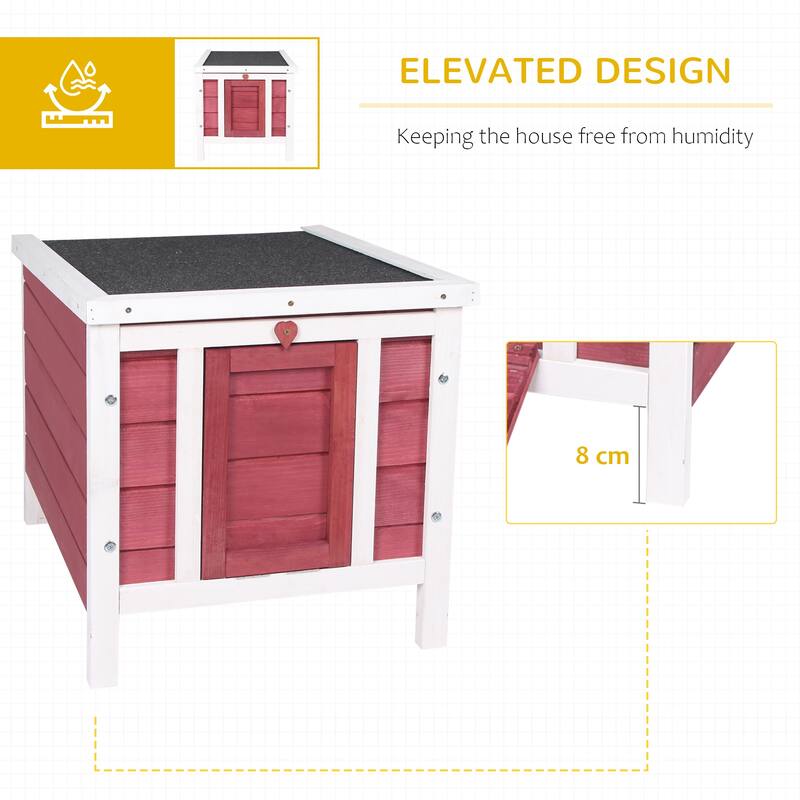 Small Wooden Dog House with Openable & Waterproof Roof