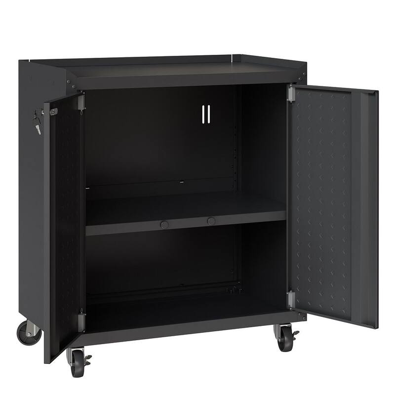 Fortress 31.5" Mobile Garage Cabinet with Shelves