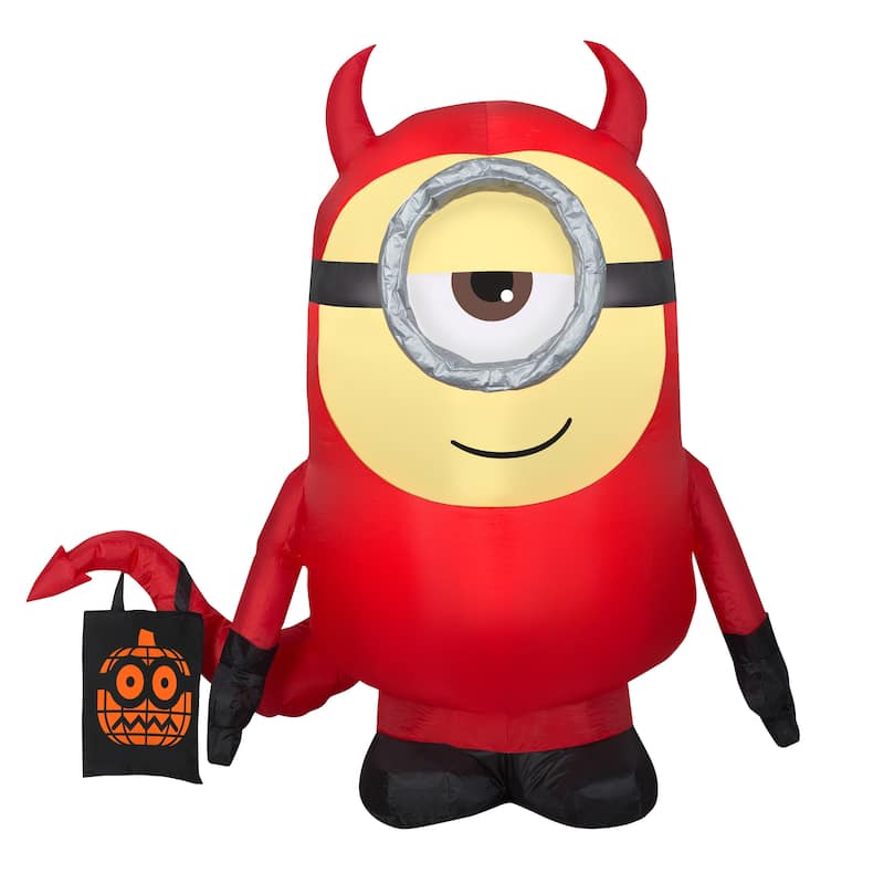 National Tree Company Halloween Inflatable Decoration, Red, Minion Dave, Self Inflating, Plug In, 42 Inches - 42 in