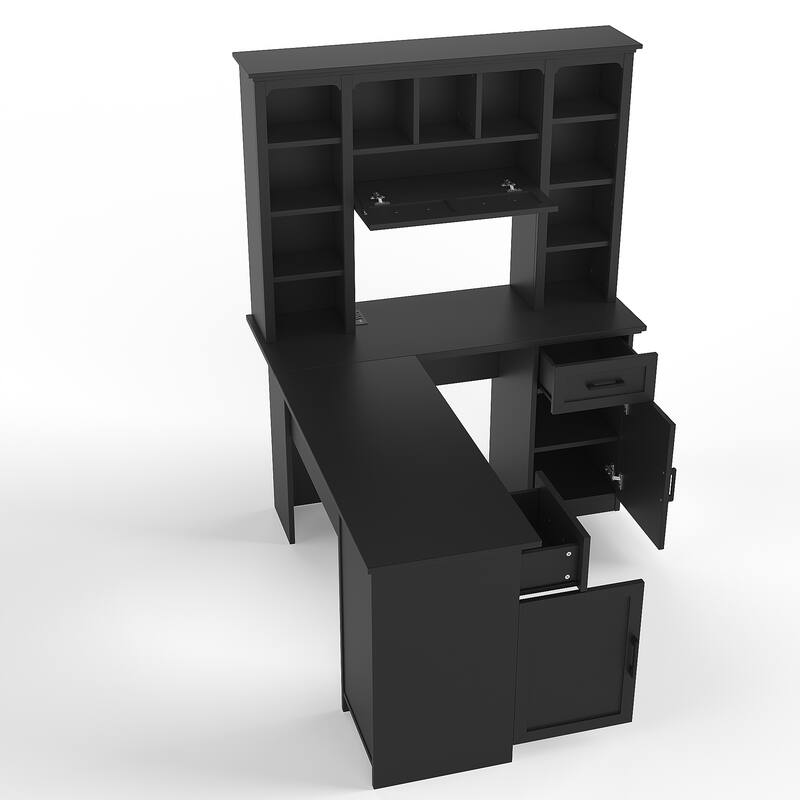 Desk with File Drawer, White finish