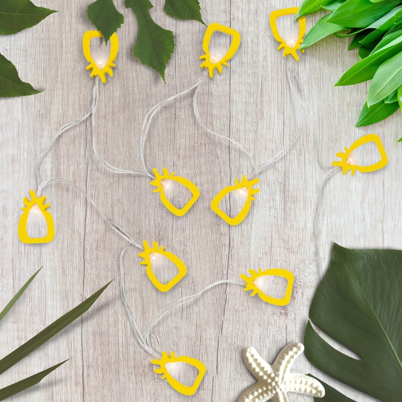 10-Count LED Pineapple Fairy Lights - Warm White - Bright Yellow