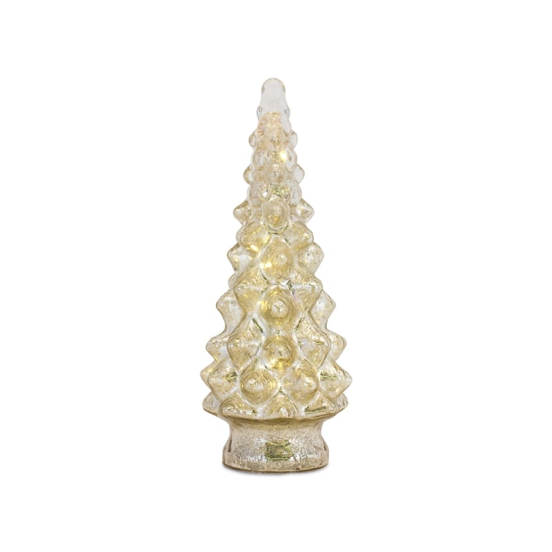 Set of 3 LED Lighted Silver Christmas Tree Tabletop Decor 13"