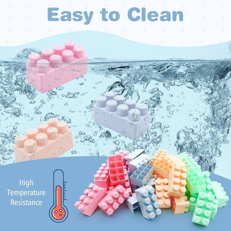 Gymax 64 pcs Building Blocks for Toddlers Montessori STEM Educational